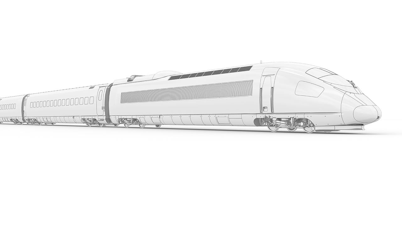 railway-train-glossy-white