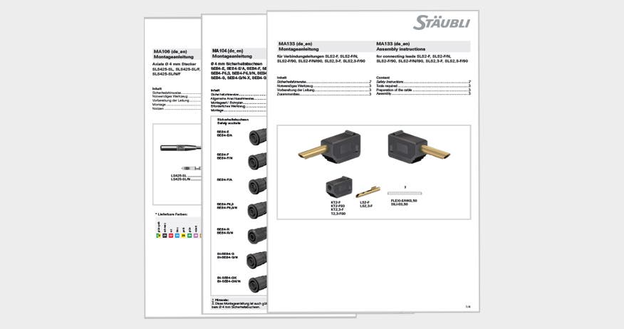 Teaser image with different Test and Measurement assembly infos to download.