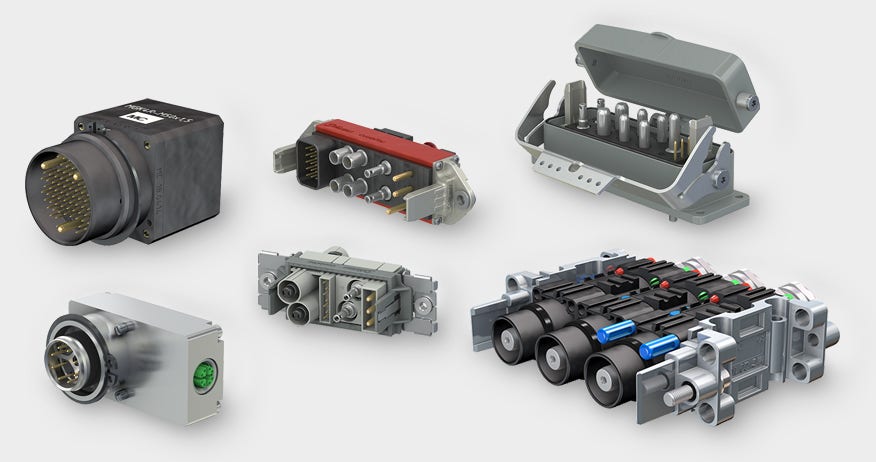 Teaser image with modular system CombiTac, modular power connector MPC and high mating docking system, dedicated to modular connectors