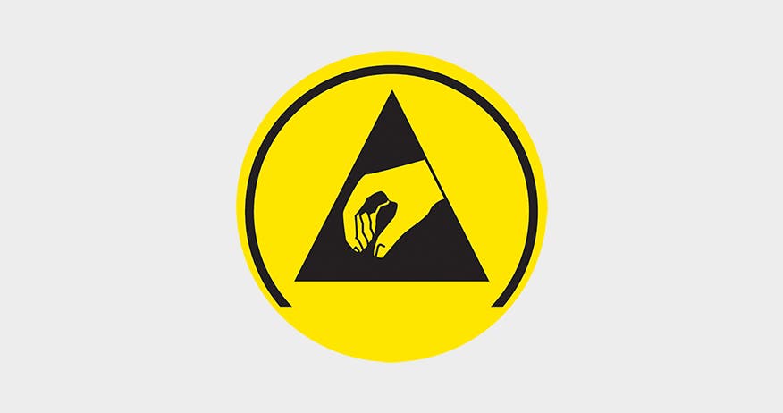 Image for ESD product, ElectroStatic Discharge symbol