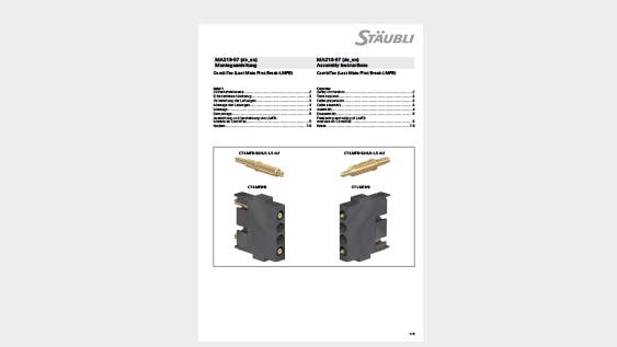 Teaser image with assembly instructions MA213-07 dedicated to Last Mate First Break connector for CombiTac