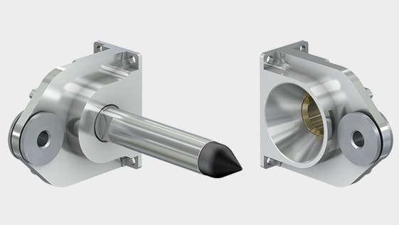 Teaser image with CombiTac CT-HME, high misalignment end parts, serve as guiding pins in docking applications for radial and angular misalignment.