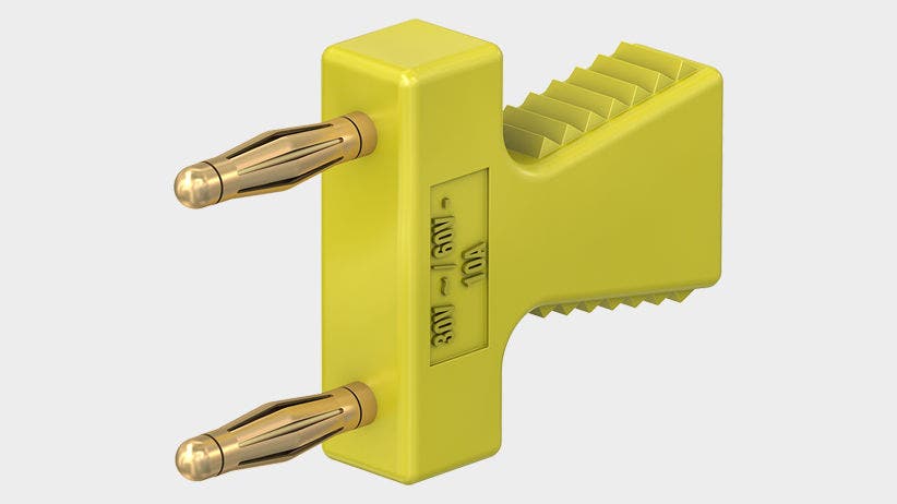 Teaser image with connecting plug KS2-12L/A, insulated, Ø 2 mm, with rigid Ø 2 mm socket, in handling part.