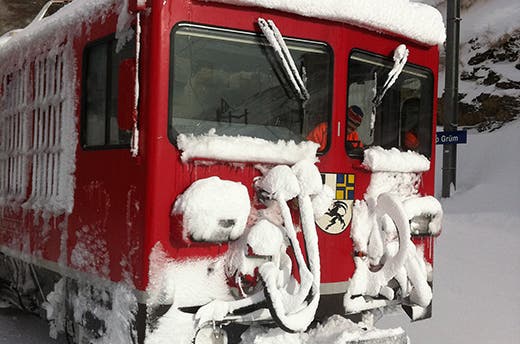 Icy and harsh environment in the Swiss alps